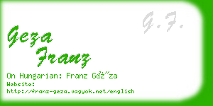 geza franz business card